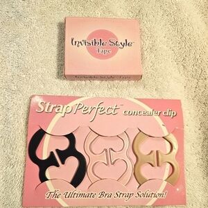 NWOT Strap Perfect Bra Strap Concealer Clips & Invisible Style Tape.